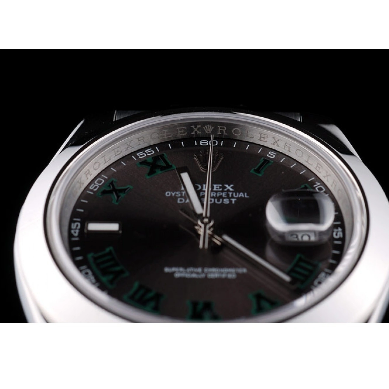 AAA replica watch 42000 Rolex Polished Swiss Steel Dial Stainless Bezel DateJust Grey 1014